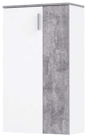 Botník ETON – biela/šedá, betónový vzhľad