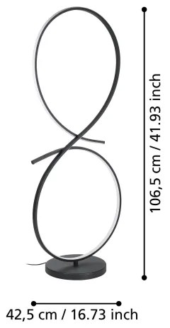 Eglo 901271 - LED Stojacia lampa SERPINS LED/20W/230V 3000K čierna