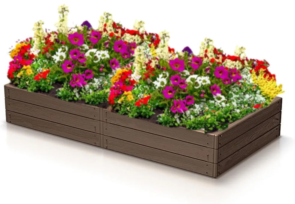 Vyvýšený záhon WOODY 149x75,6x25cm, hnedá Prosperplast
