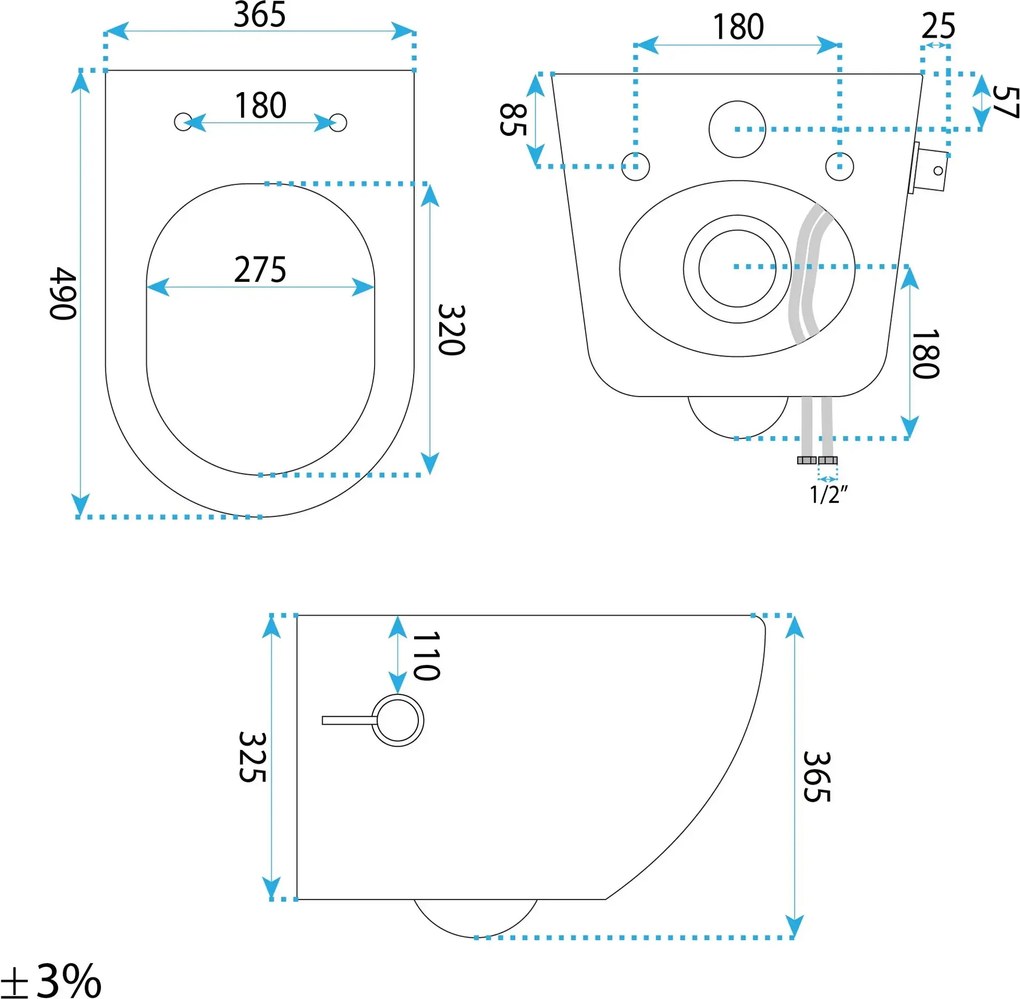 Závesný WC komplet bez okraja s funkciou bidetu REA CARLO LUX RIMLESS, vrátane SoftClose sedadla, biela