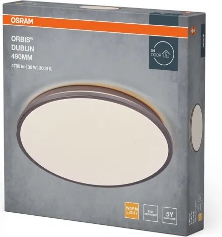 Osram - LED stropné svietidlo ORBIS DUBLIN LED/36W/230V pr. 49 cm strieborné