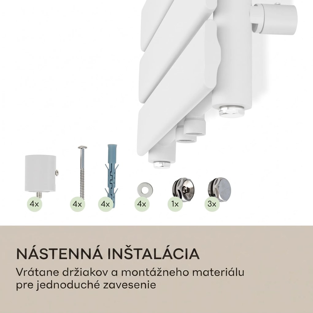 Blumfeldt Fairmont 80 x 45 radiátor 375W teplá voda 3 držiaky na uteráky 1/2