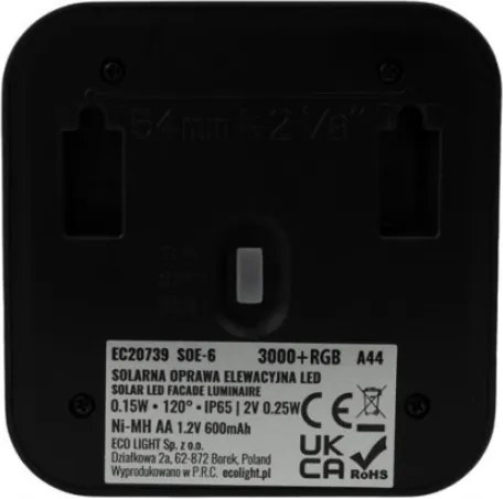 ECOLIGHT Solárne fasádne svietidlo so súmrakovým senzorom