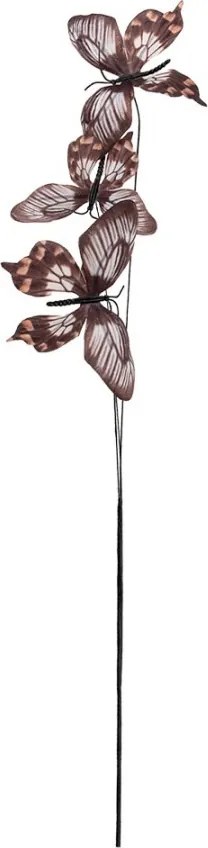 Dekoračná vetvička s hnedými motýlikmi Butterfly - 10*10*65 cm
