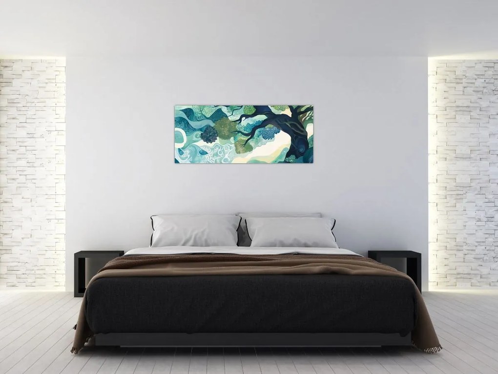 Obraz – Zelená koruna stromu života (120x50 cm)