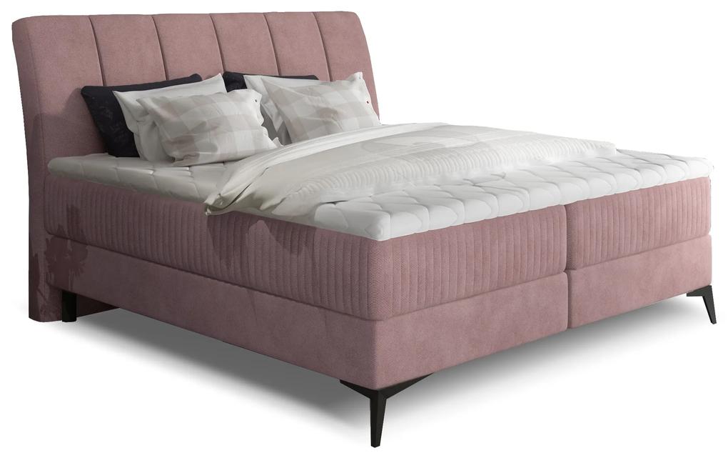 Kontinentálna posteľ 140 cm Alberto (ružová) (s matracmi). Vlastná spoľahlivá doprava až k Vám domov. 1027333