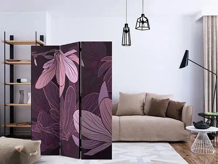 Paraván - Dreamy flowers [Room Dividers] Veľkosť: 135x172, Verzia: Obojstranný