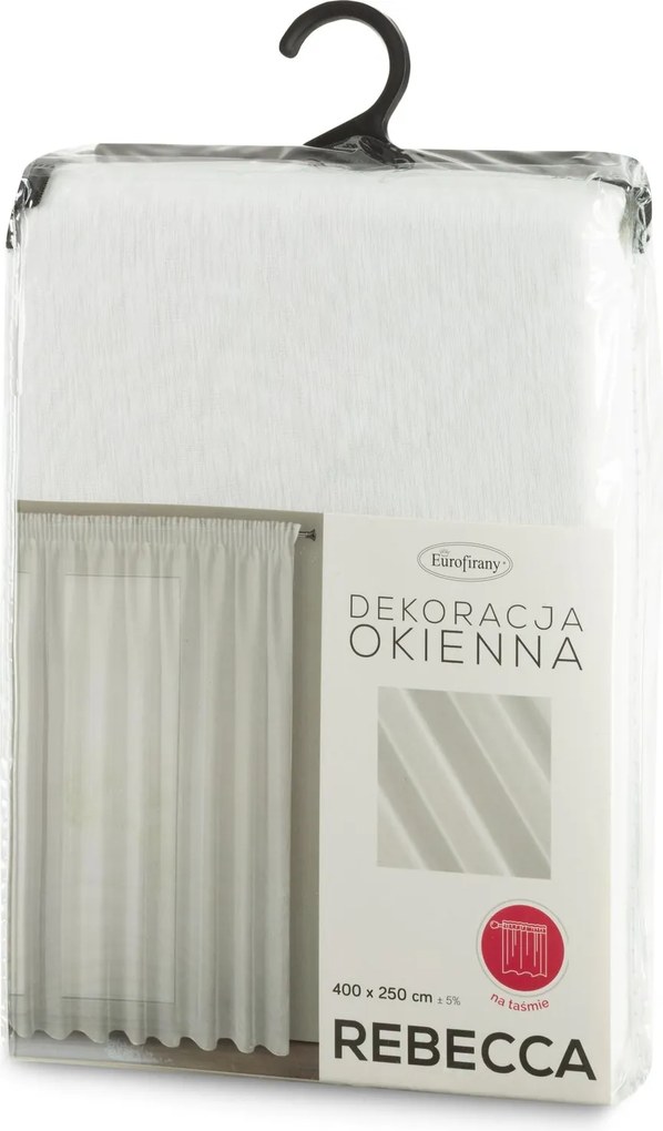 ZÁCLONA NA PÁSKE REBECCA 400X250 CM BIELA