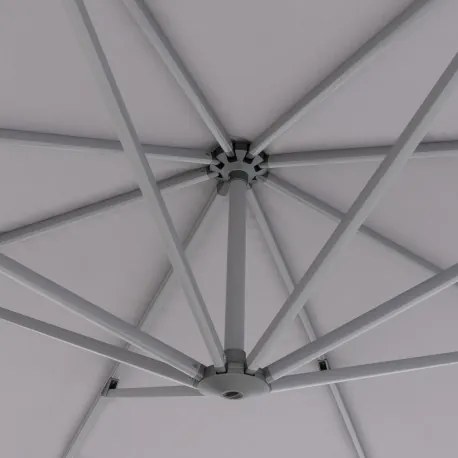 Knirps KNIRPS 320 x 320 cm - luxusný výkyvný záhradný slnečník s bočnou tyčou : Farba slnečníka - Světle šedá