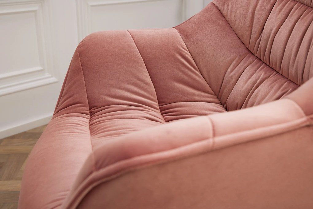 Stolička The Dutch Comfort zamatová staroružová lakťová opierka