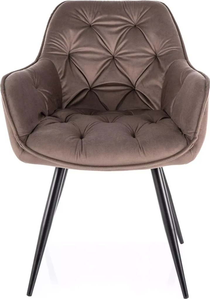 SI Čerešňová zamatová stolička kapučín