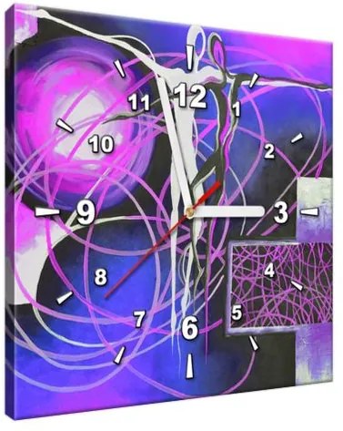 Obraz s hodinami Zmiešané fialové pocity 30x30cm ZP3994A_1AI