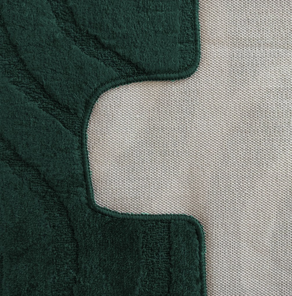 DY Kúpeľňová sada koberčekov s výrezom Symphony - tmavozelená