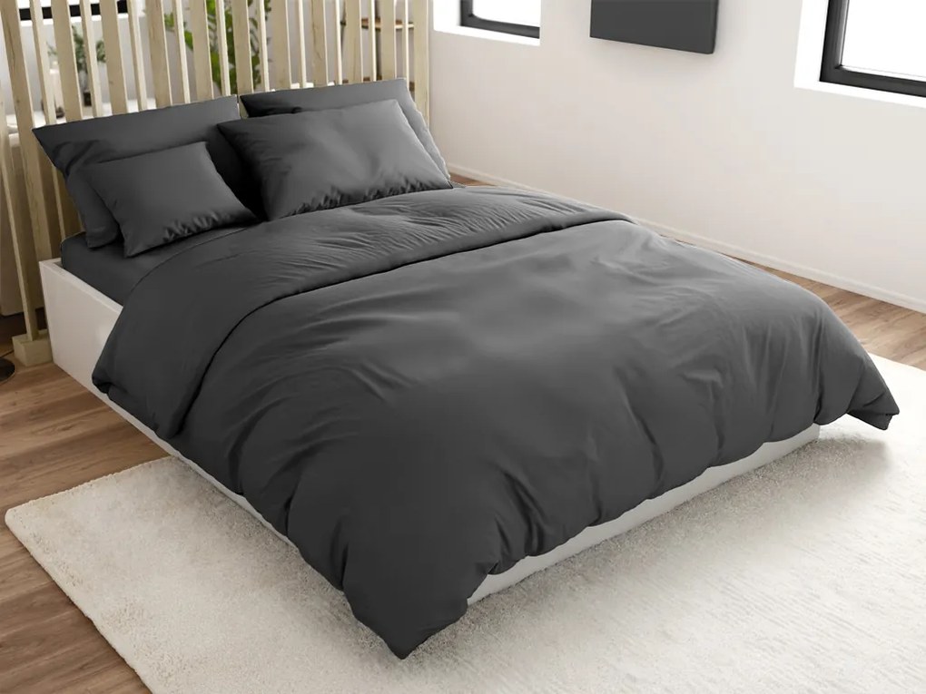 Bavlnené obliečky LUX tmavo sivé hotelové vrecko Rozmer obliečky: 70 x 90 cm | 140 x 200 cm