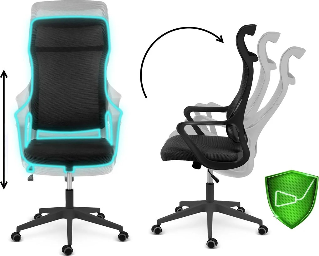 Kancelárska stolička z mikrosieťoviny Sofotel Labi - čierna