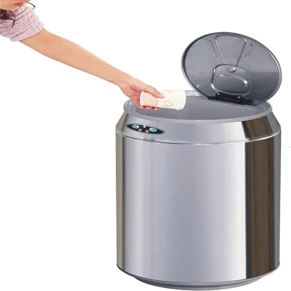 Bezdotykový odpadkový kôš 30l nápojová plechovka strieborná