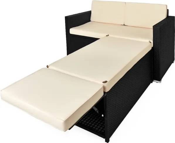 Ratanová záhradná zostava VENDY čierna