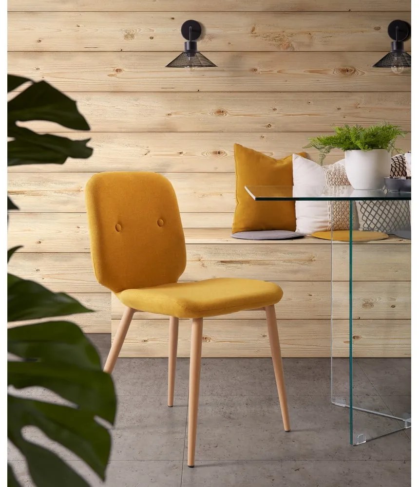 Žltý sedák Kave Home Stick