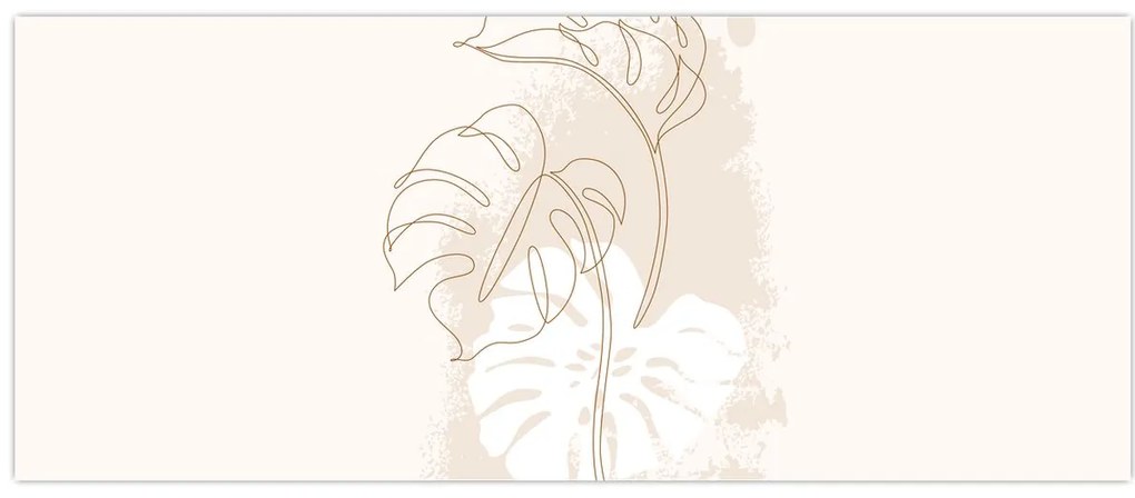 Obraz - Line art monstera N⁰1 (120x50 cm)