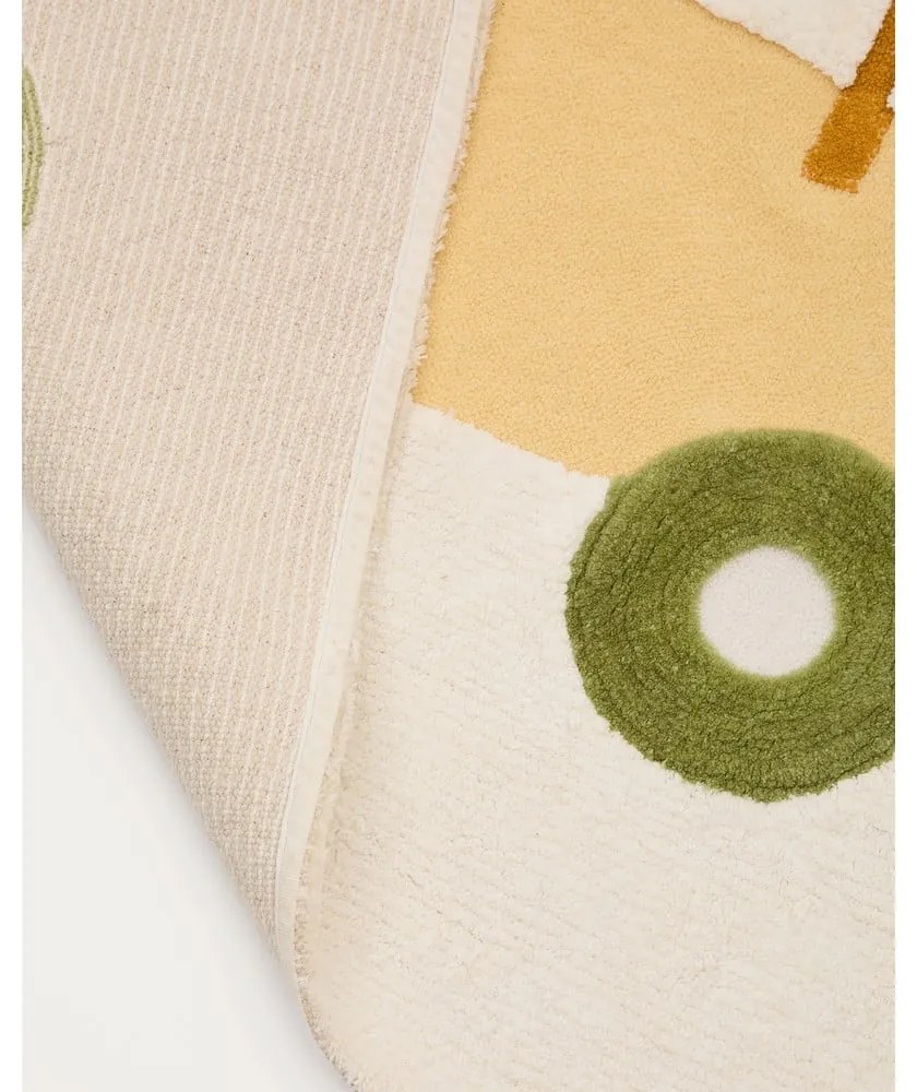 Slonovinový bavlnený detský koberec 90x150 cm Pecky – Kave Home