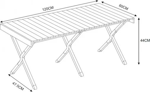MI Kempingový stolík DREVO 120