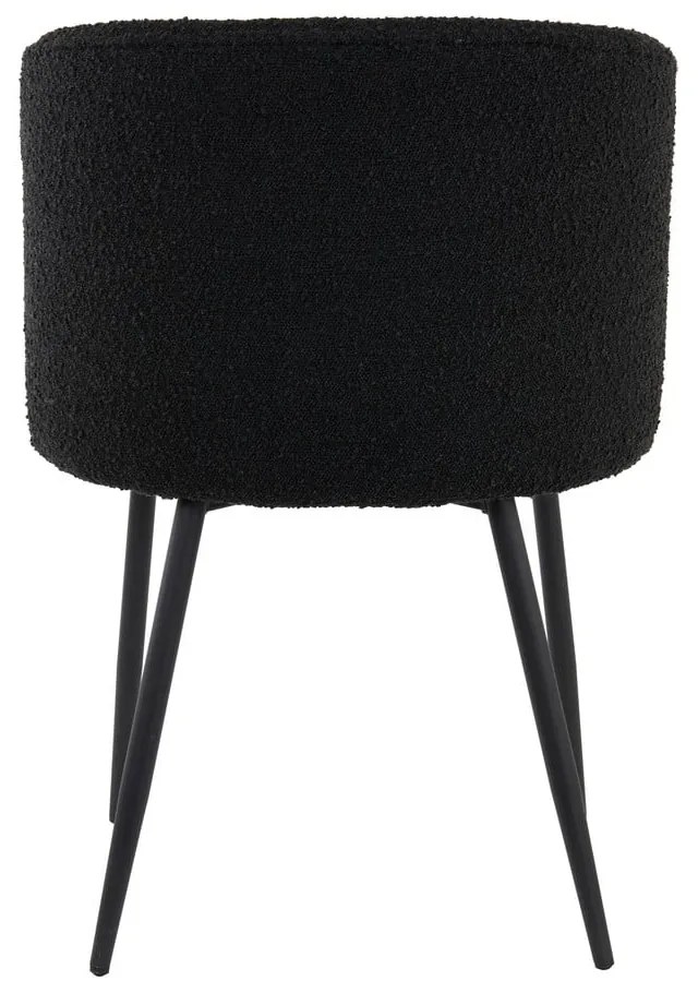 Čierne čalúnené jedálenské kreslo Elyna – Light & Living