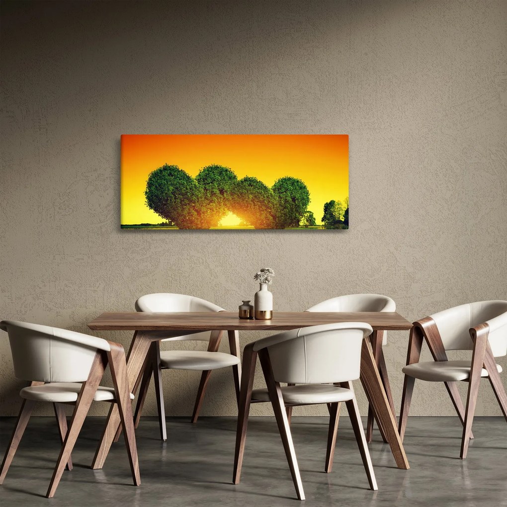 Obraz - Srdce v korunách stromov (120x50 cm)