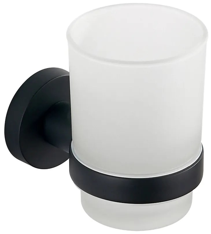 Aqualine, SAMBA pohár, mliečne sklo, čierna, SB204
