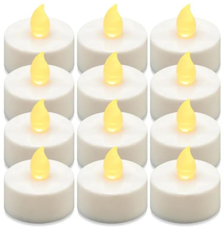 Nexos 86229 Sada LED čajových sviečok na batérie,biele,12ks