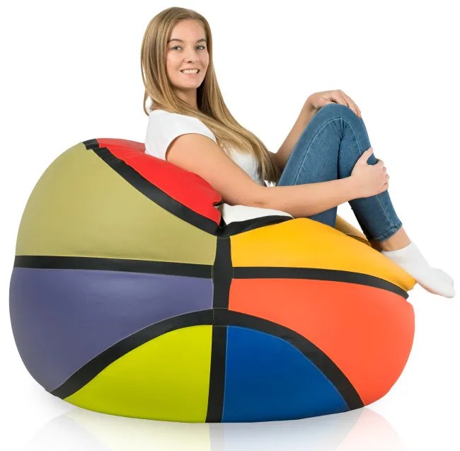 Sedací vak Basketbal ekokoža, viacfarebný