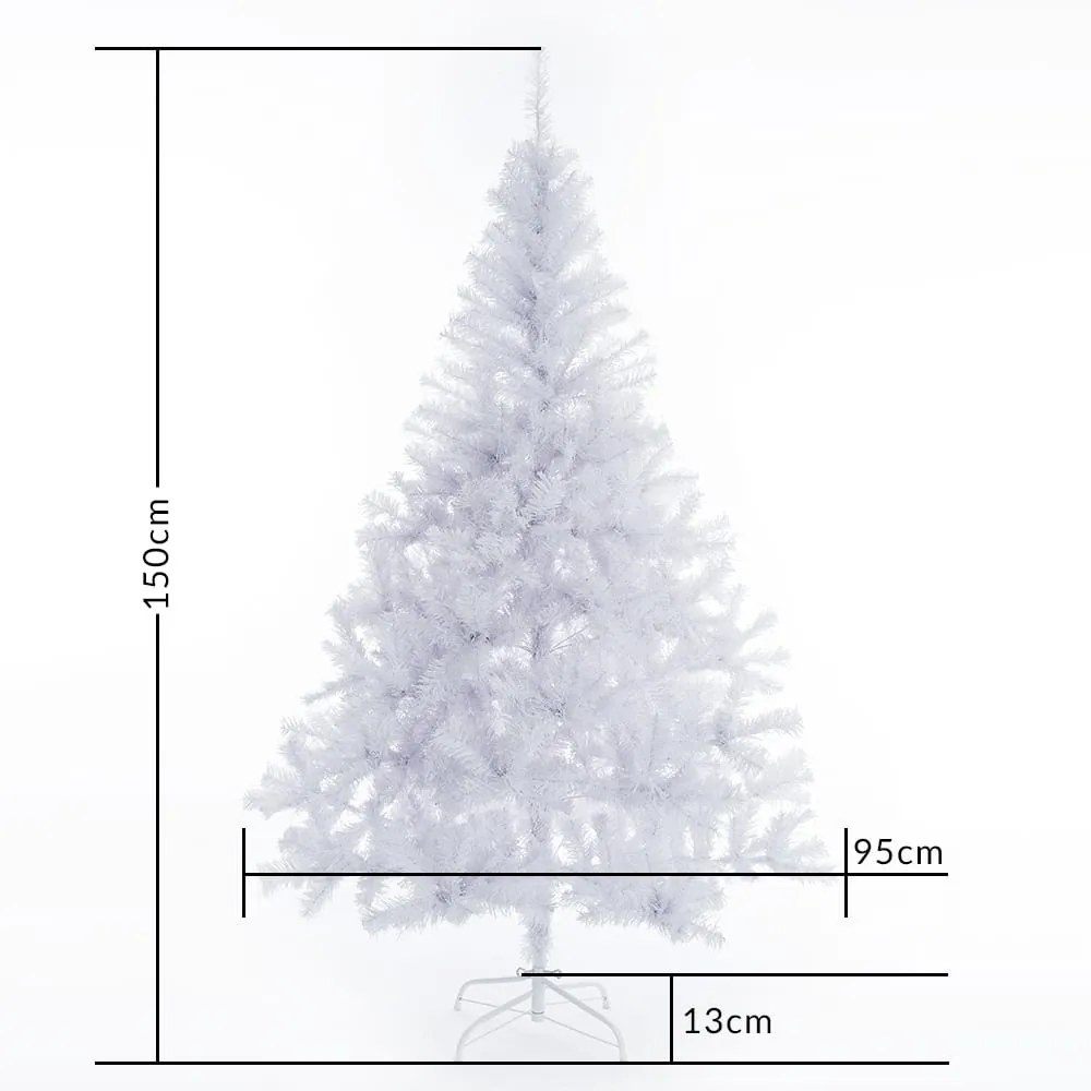InternetovaZahrada - Umelý vianočný stromček 150cm - biely