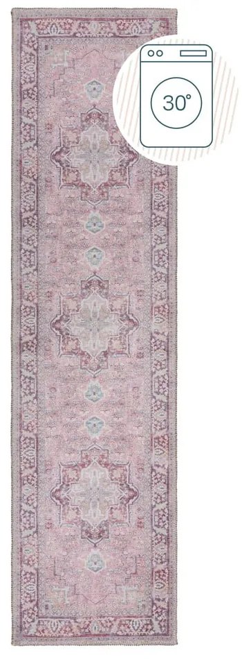 Svetločervený umývateľný behúň s prímesou recyklovaných vlákien 60x230 cm Windsor – Flair Rugs