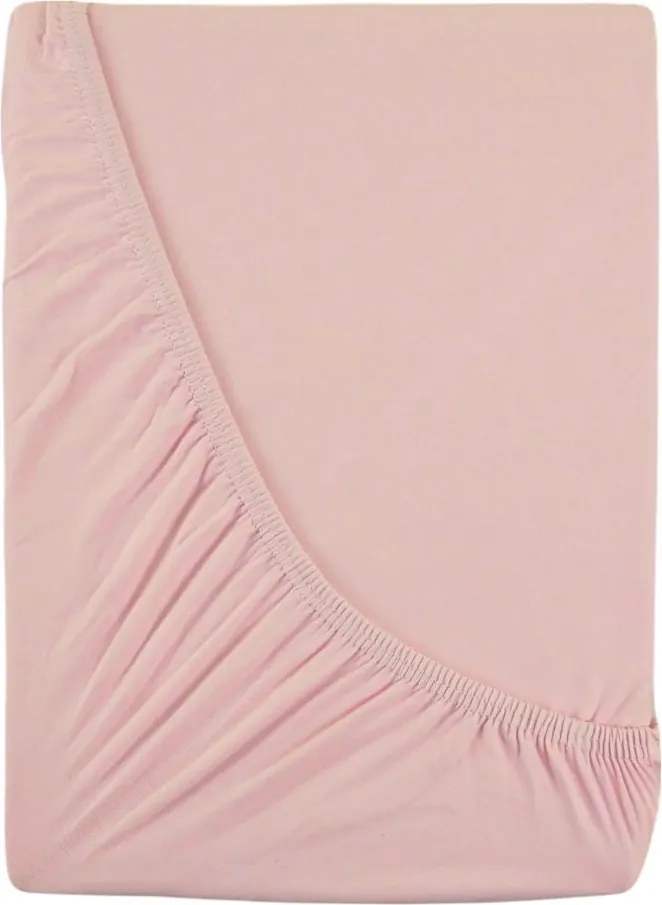 Kvalitex Luxusné bavlnené JERSEY prestieradlo s lycrou 140x200 cm - svetlo ružová
