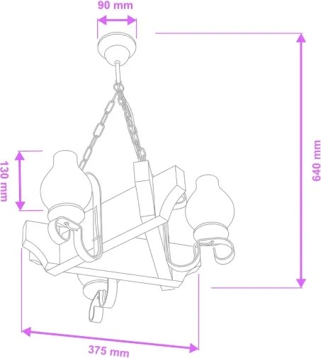 Brilagi - Luster na reťazi QUEEN 3xE14/40W/230V buk/krémová