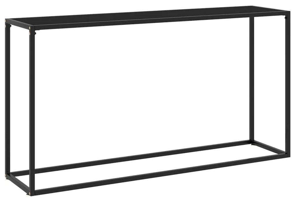 vidaXL Konzolový stolík čierny 140x35x75 cm tvrdené sklo
