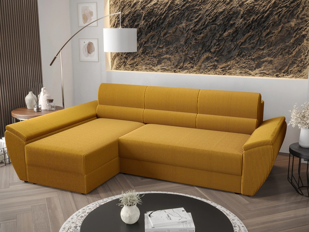 Rohová sedacia súprava Radiant L3 (žltá) (L). Akcia -20%. Vlastná spoľahlivá doprava až k Vám domov. 1062245