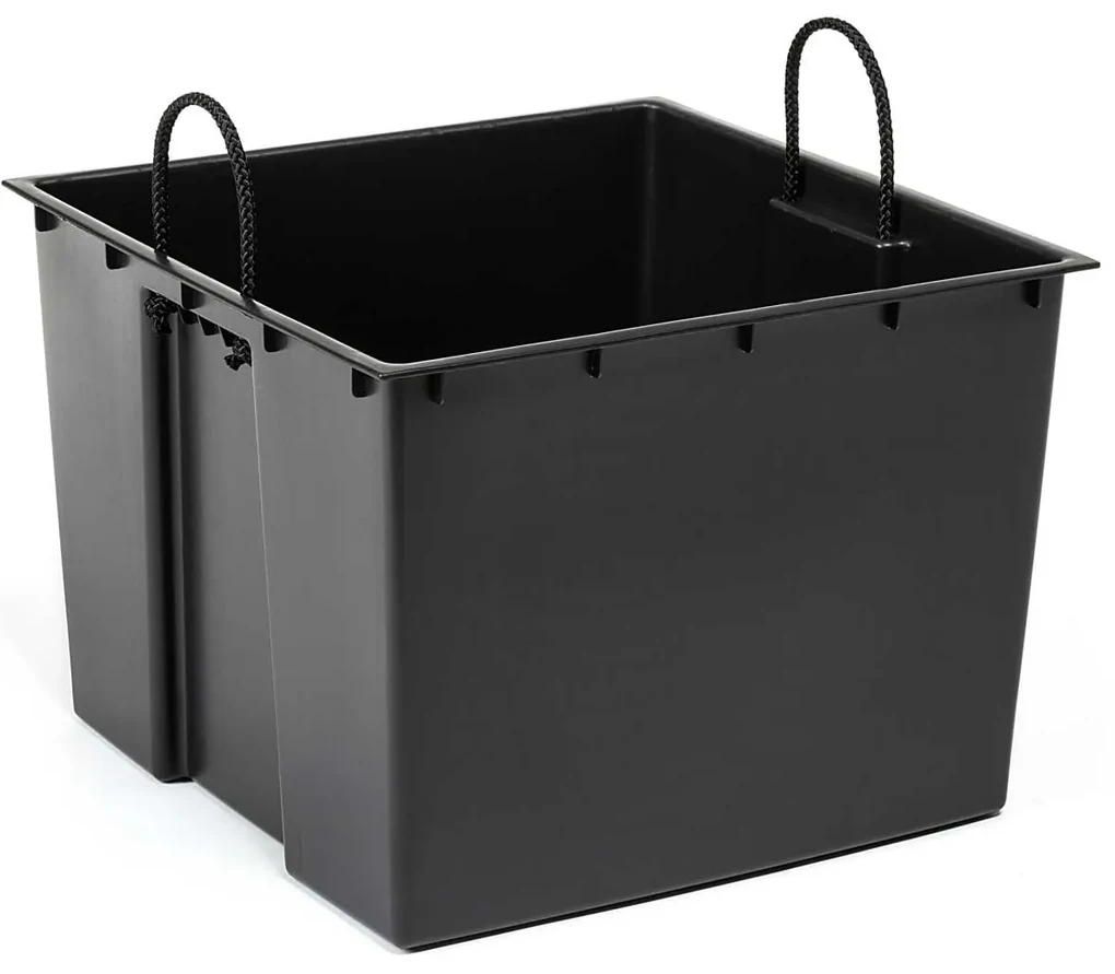 PLASTOVÝ KVETINÁČ PORTO SADA 3KS 67,7X35 CM+46,5X25 CM+57X30 CM IMITÁCIA BETÓNU ČIERNA