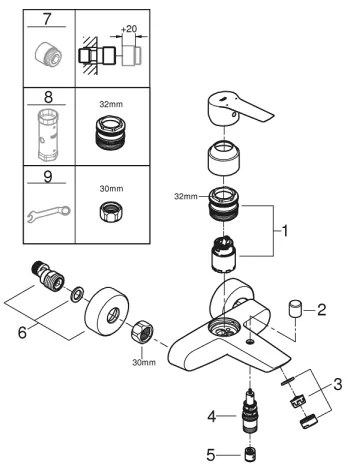 GROHE 322782432 - Vaňová batéria START 188 mm čierna