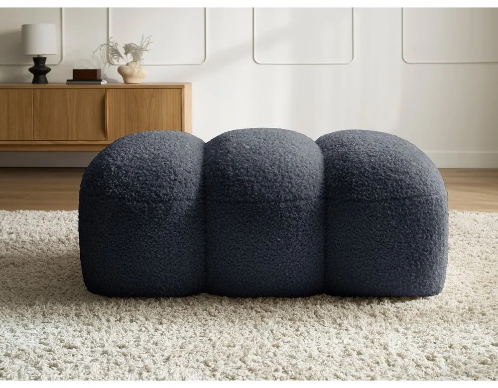 Tmavosivá podnožka z textílie buklé Hippolyte – Bobochic Paris