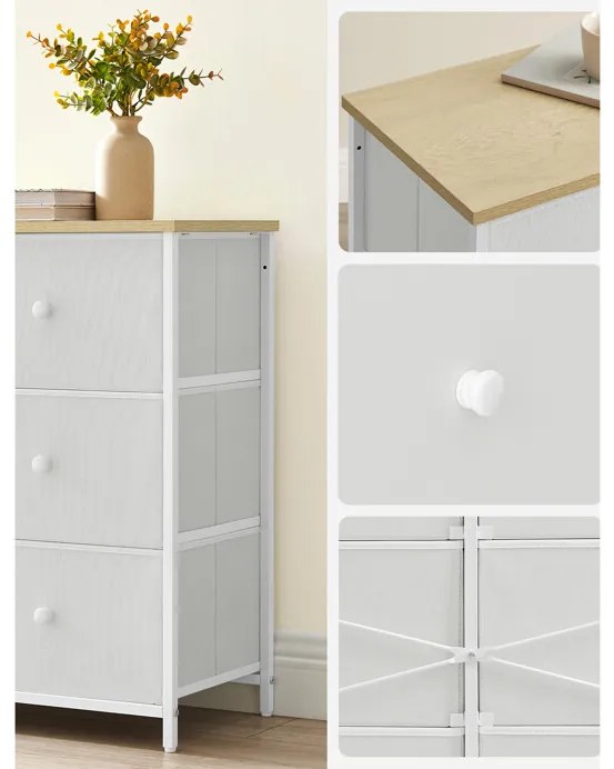 Autronic BONTEC Komoda 80x30x71cm, kov, šedá, AUK-E1032 GREY Farba: Šedá