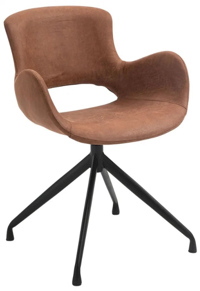 MOON ČALÚNENÁ STOLIČKA cognac leather