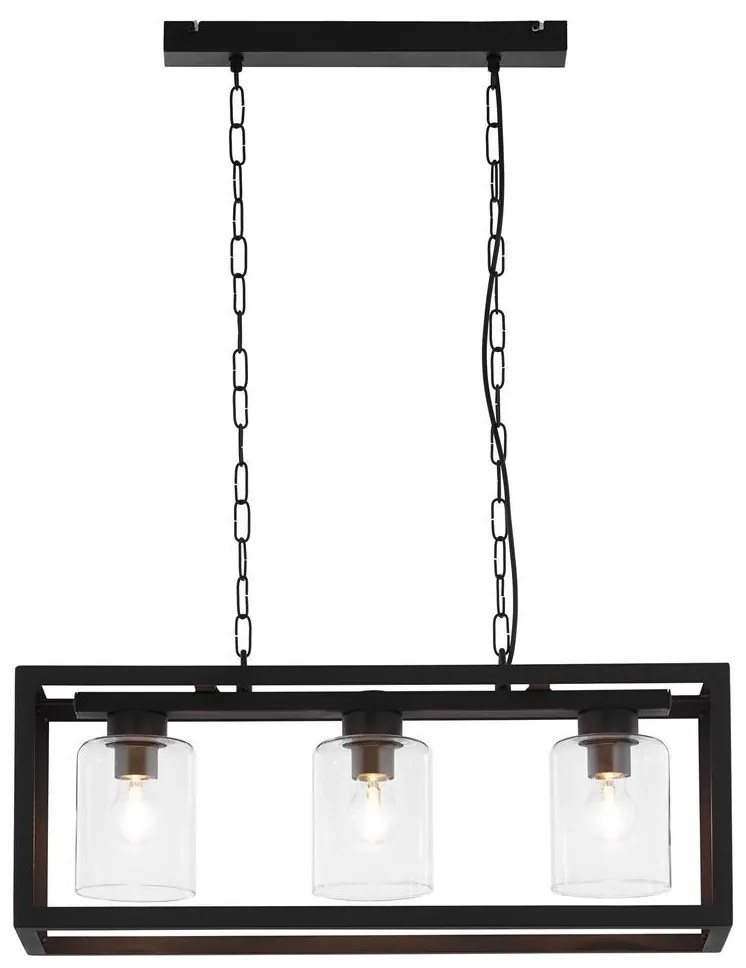 Jupiter 1805 - MC3 - Luster na reťazi MACARI 3xE27/60W/230V čierna