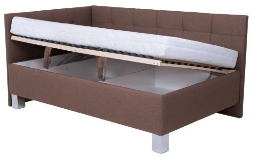 Čalúnená posteľ s úložným priestorom bez matraca MARIA PETITE 120x200 cm hnedá