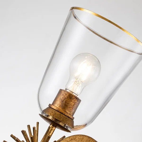 Quoizel STARING-2WB-DG-CLEAR - Nástenné svietidlo STARING 2xE27/40W/230V medené