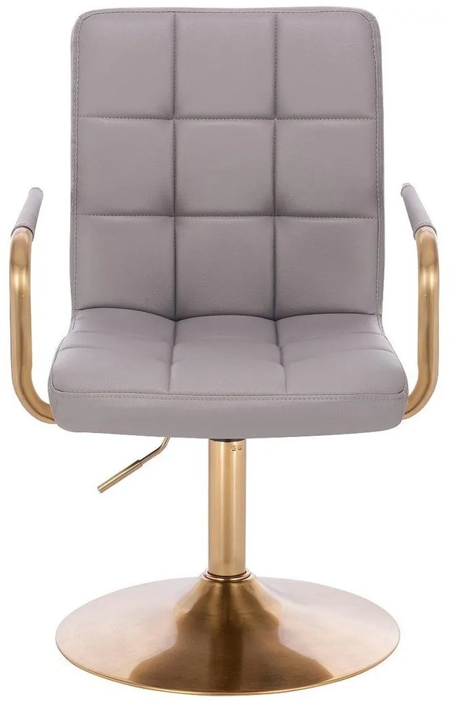 LuxuryForm DESIGN Otočná stolička VERONA GOLD na zlatom tanieri - šedá