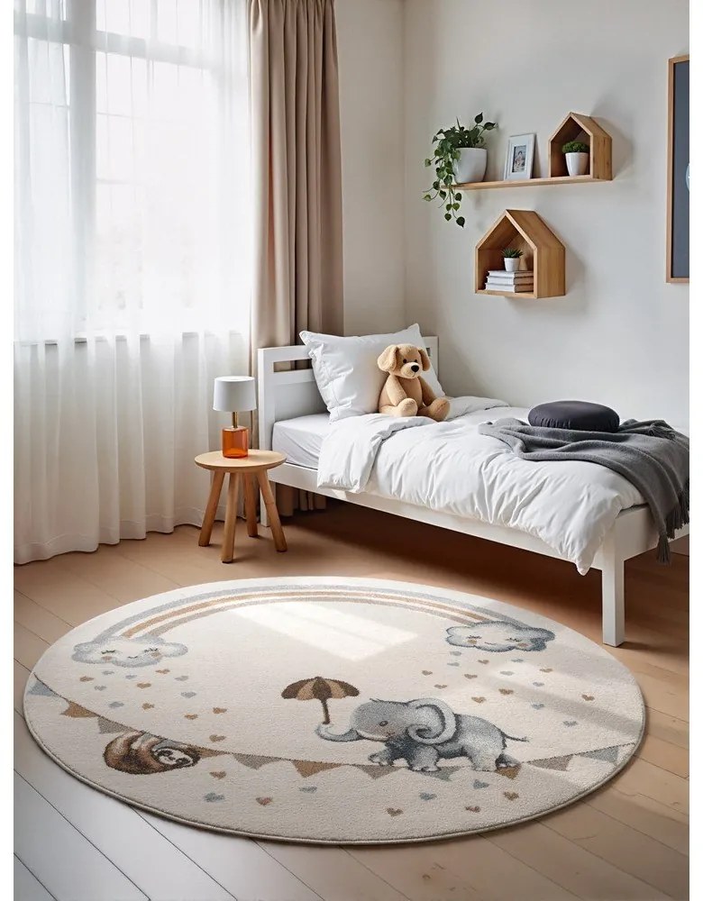 Krémový detský koberec ø160 cm Walk like an Elephant Rainbow – Villeroy&Boch