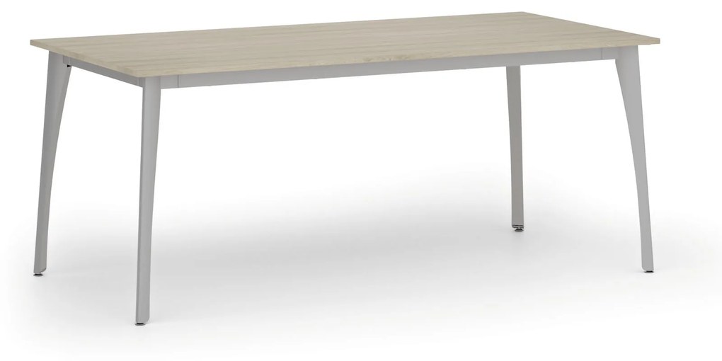 Rokovací stôl PRIMO OMEGA, 1800 x 900 mm, sivá podnož, dub prírodný
