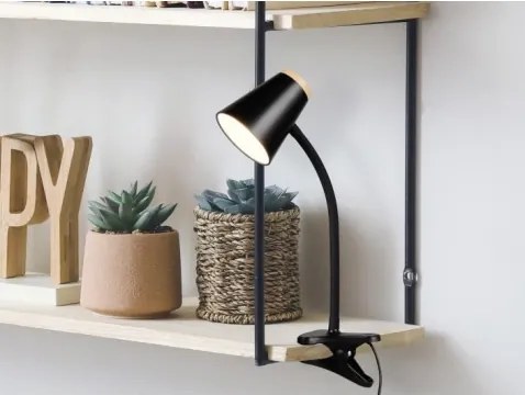 Čítacia lampička so štipcom LED Pongo, čierna%