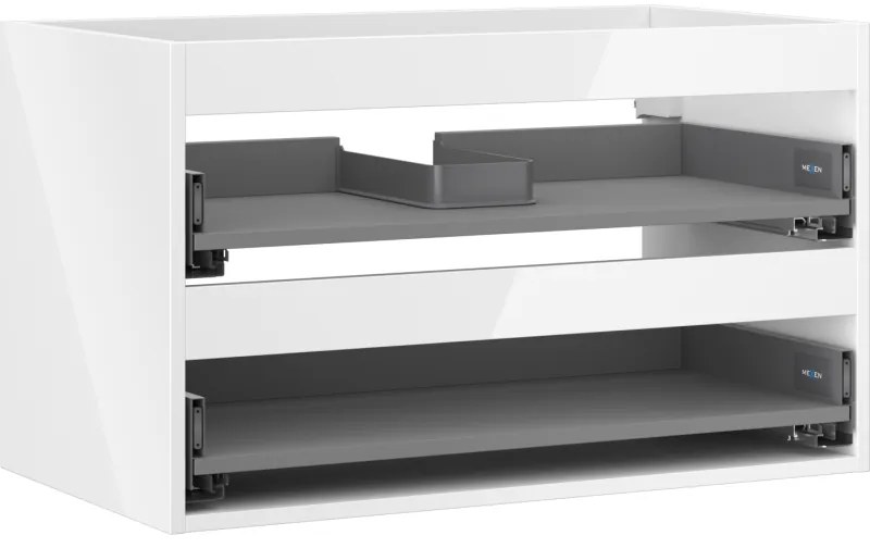 Mexen Box-A, závesná skrinka 80 cm, 2 zásuvky, biela lesklá, 91AX0-0800-470-2-00