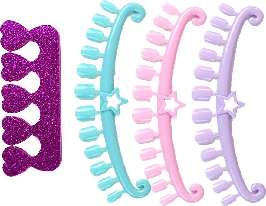 LEAN Toys Súprava na maľovanie nechtov v puzdre s ružovými trblietkami